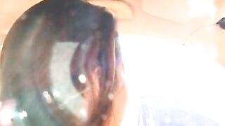 Delectable dark haired gets a jizzed after ride pecker