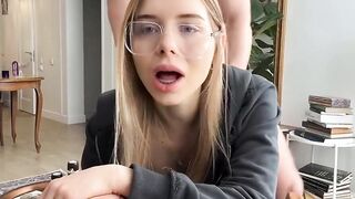 Interrupting her with my giant rough penis