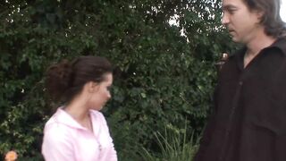 Petite dark hair mom boned with pretty hooters