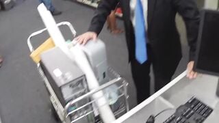 Unhappy customer given ass to fuck and a blowjob to relax