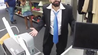 Unhappy customer given ass to fuck and a blowjob to relax