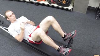 Workout enthusiastic homo exercises in spitroast threesome