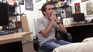 Slender straight guy rides hard while his dick is wagging