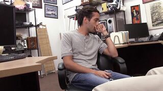 Slender straight guy rides hard while his dick is wagging