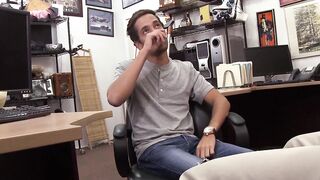 Slender straight guy rides hard while his dick is wagging
