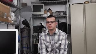 Nerd homo with glasses pleasures monster black cock for cash