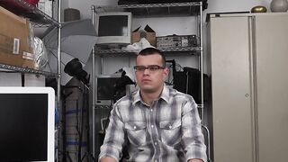 Nerd homo with glasses pleasures monster black cock for cash