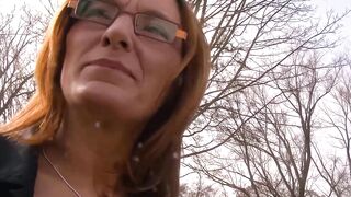 German older housewife approached on the street for sex casting