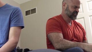 Bold and buffed Bishop Angus gets his ass hole drilled by Mark Winters