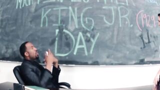 BlackCockLove.com - Big black cock teacher railing hard at students teen pussy rough