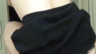 NipponSexTV.com - Classy Japanese businesswoman publicly plays with her pussy