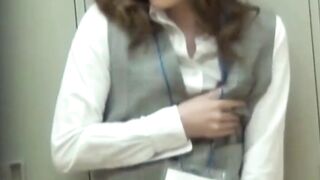 NipponSexTV.com - Classy Japanese businesswoman publicly plays with her pussy