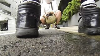 NipponPissTV.com - Naughty Japanese cuties openly pissing in the streets outdoors