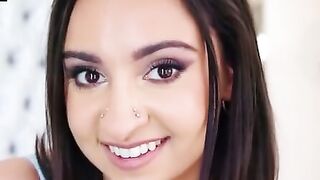 Hailey Rose comes bouncing inside her new stepbrother Jayden Marcos's bedroom with a handbook to