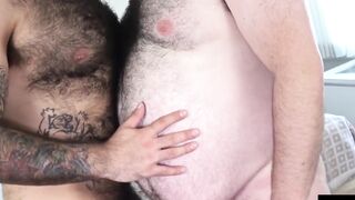 HardcoreBears.com - Hairy muscle stud Atlas Grant barebacking Ivan Romanov intensely