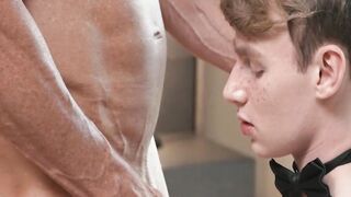 Muscular daddy Matthew Figata drilled hard the smooth ass of horny twink Eric Charmin