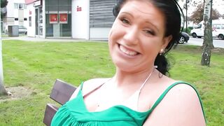 Chubby German persuaded to have sex on the street