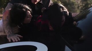 Wild teen thief Gina Valentine outdoor fucked by policeman