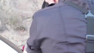 Wild teen thief Gina Valentine outdoor fucked by policeman