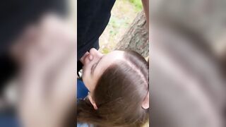 I ejaculated inside her mouth into the woods
