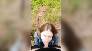 I ejaculated inside her mouth into the woods