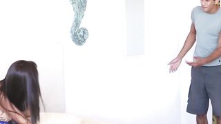 Horny brunette Michelle Martinez rides cock reverse cowgirl