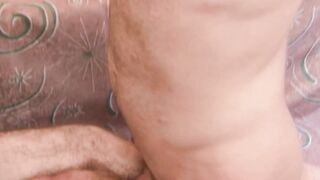 Unshaved homosexual lovers tries anal sex without a condom