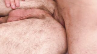 Unshaved homosexual lovers tries anal sex without a condom