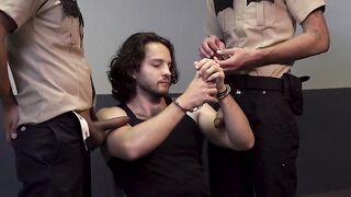 SayUncleNetwork.com - Young long haired thief takes raw fuck from two dominant police