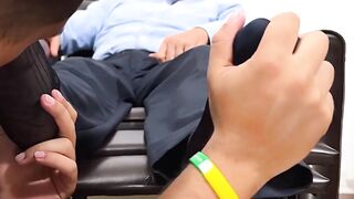A young handsome guy enjoyed sucking and worshiping the sexy feet of old Dev