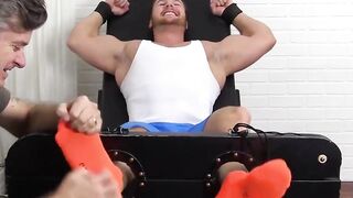 MaleFeetXXX.com - Frey's big dick and muscles on display during a tickle session