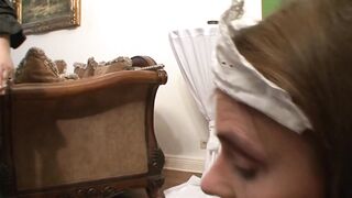 Sub maid gets ass spanked