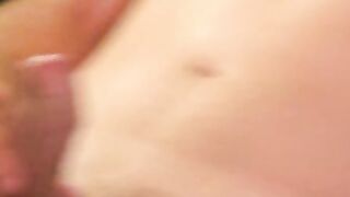 Amateur dude does an interview and cums while jerking off