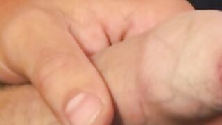 Amateur dude does an interview and cums while jerking off