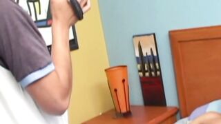 Young Latino twink cums while being barebacked by lover
