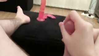 Solo big cocked man stroking his dick in homemade video