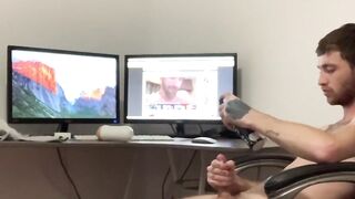Tattooed twink Jacob Daniels masturbates with fleshlight