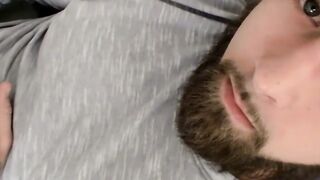 Jacque Gosling gives his dick a good wank until it bursts