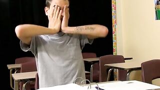 A nice school jerking session for a young guy in detention