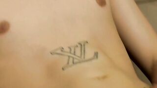 Beautiful guy masturbates and then cums in his own mouth
