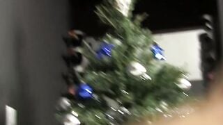 Skinny twink Ashton Cody shoves candy cane dildo up his ass