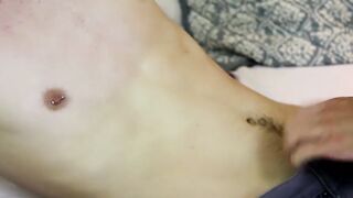 Twink films and watches guys fucking raw before joining