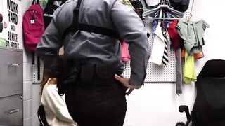 Inked mature redhead busted and fucked for shoplifting