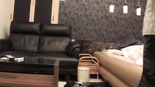 Soft and pale Japanese maid gets naked nude and had sex with client