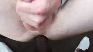 Horny ginger cracker gets filled with a large black cock