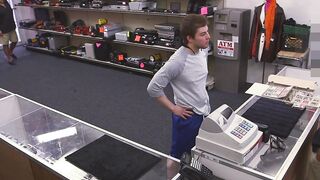 Handsome cutie seduced by money and ass fucked in the office
