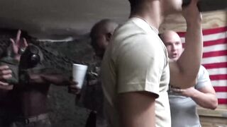 Military hunks anally hazing new members in the barracks