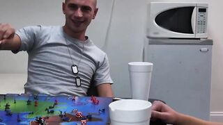 Adorable soldiers hardcore chain fucked after sucking BBC