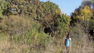 Blowing my boner inside a nice field
