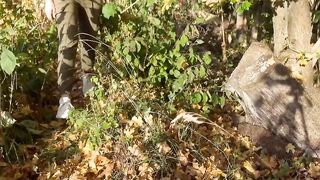 Blowing my boner inside a nice field